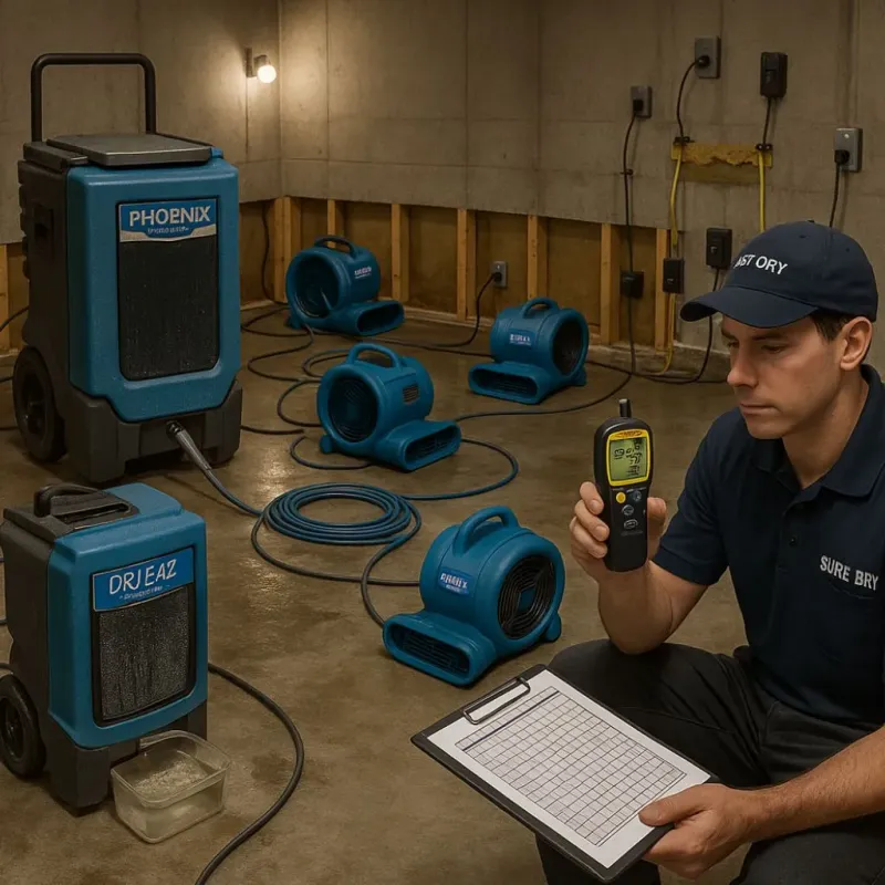 Structural Drying and Dehumidification process in Fort Fairfield, ME